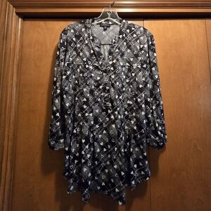 Cocomo Monochrome Abstract Blouse